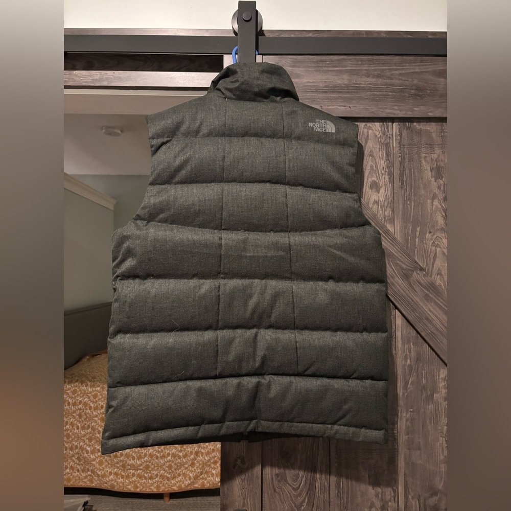 The North Face Gray Quilted Vest with High Collar - Picture 2 of 2